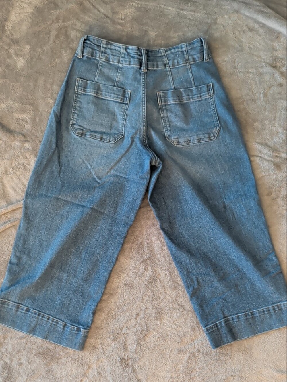 a.n.a Patch Pocket Medium Blue Wide Leg Cropped  Women’s Jeans - Picture 5 of 5